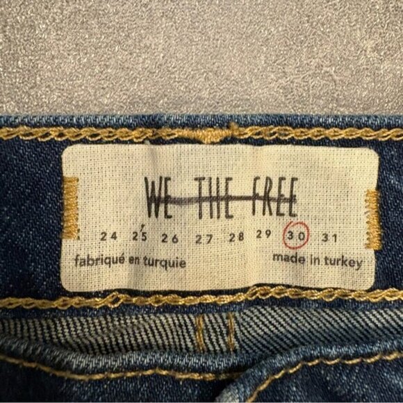 FREE PEOPLE We The Free Stella Distressed Raw Hem Skinny Jeans Size 30 - Picture 7 of 9